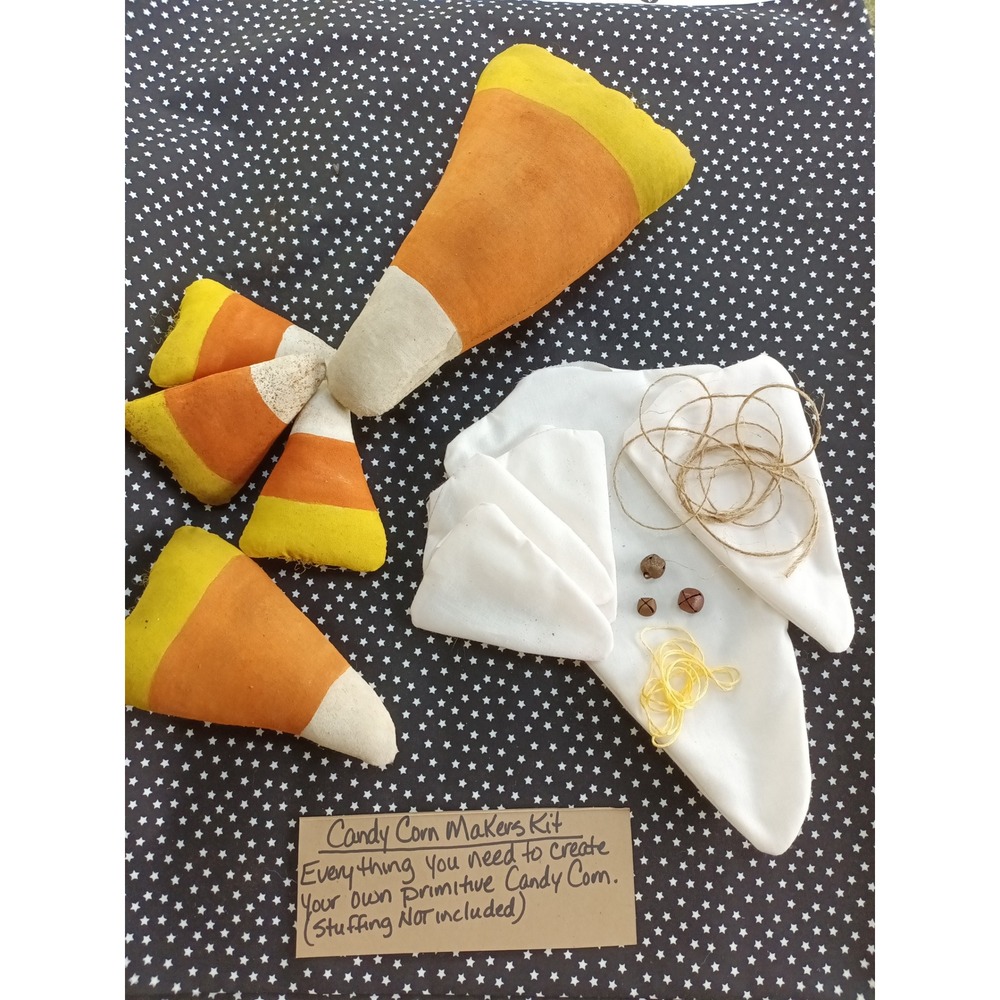 Primitive Candy Corn Maker's Kit, DIY Halloween Decor Craft Kit Makes 5, no sew